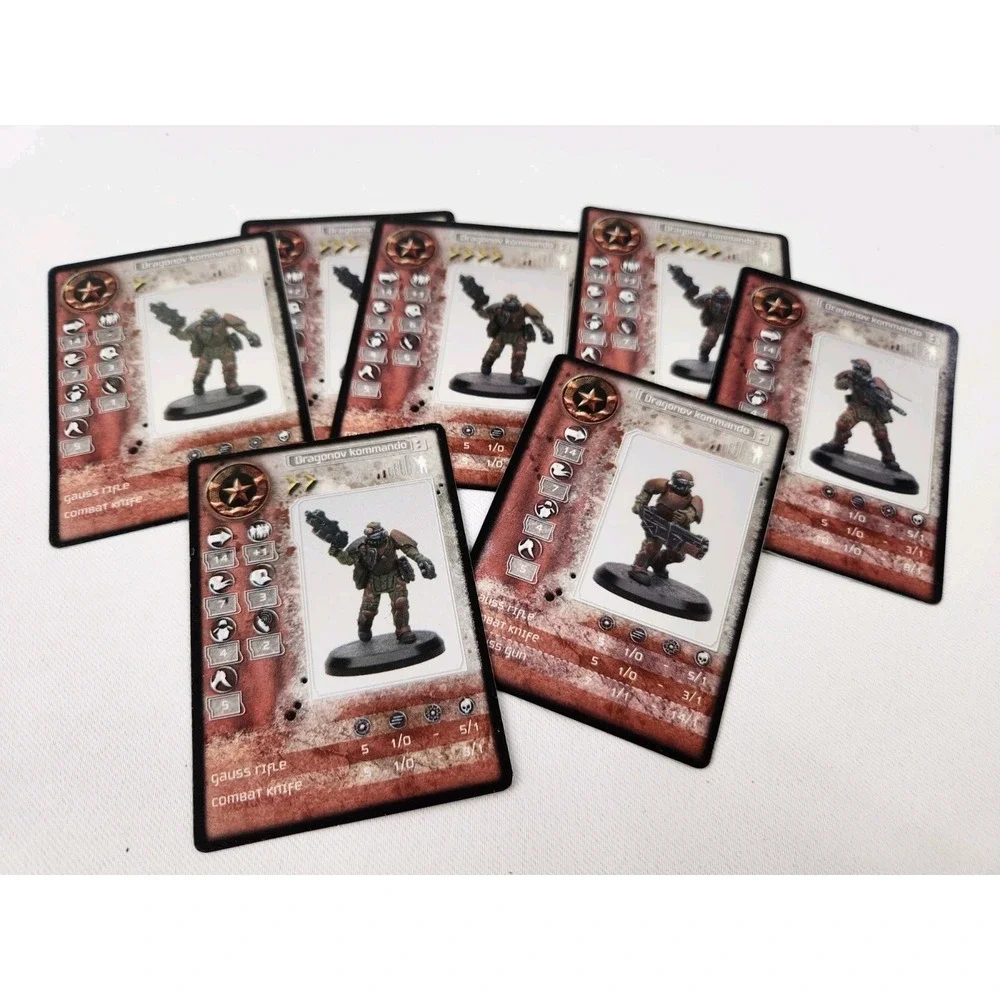 Rackham AT-43 Figure Cards Player Stats‎ Game Play CARDS ONLY ~ Lot of 50+ Cards